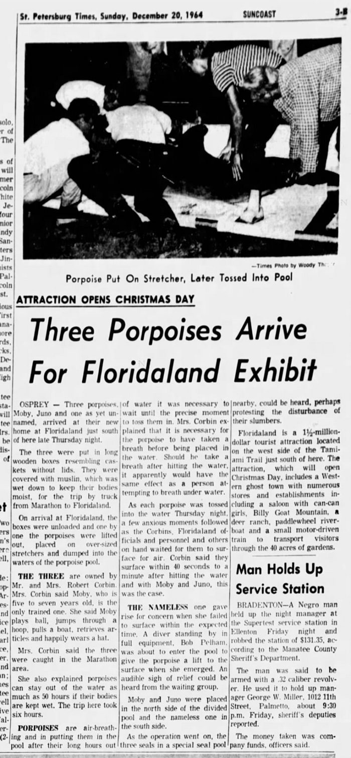 Floridaland - Dec 1964 Porpoises Arrive
